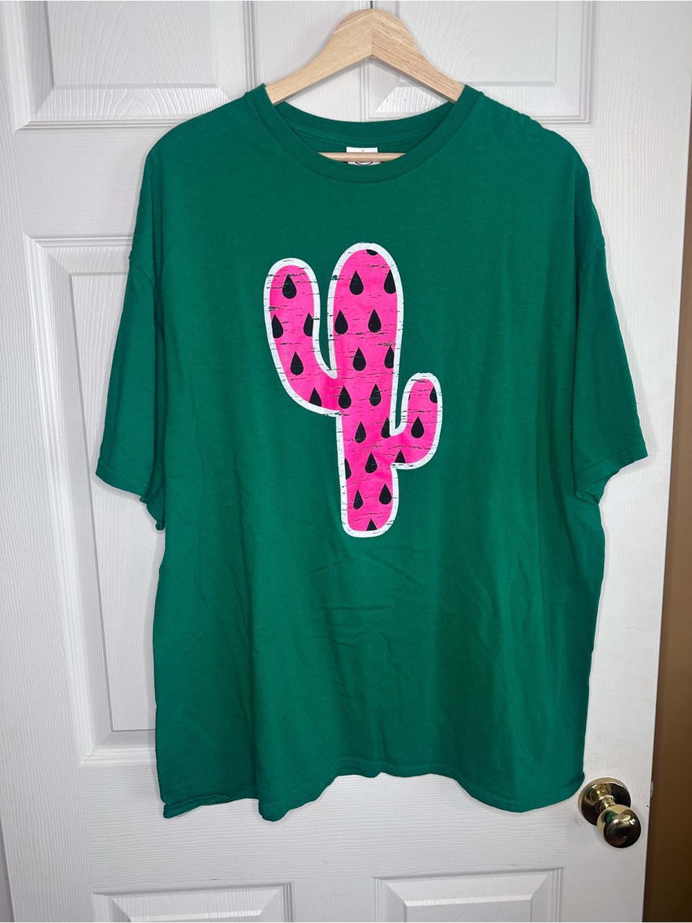 Delta Green Short Sleeve Tee with Pink Cactus Graphic